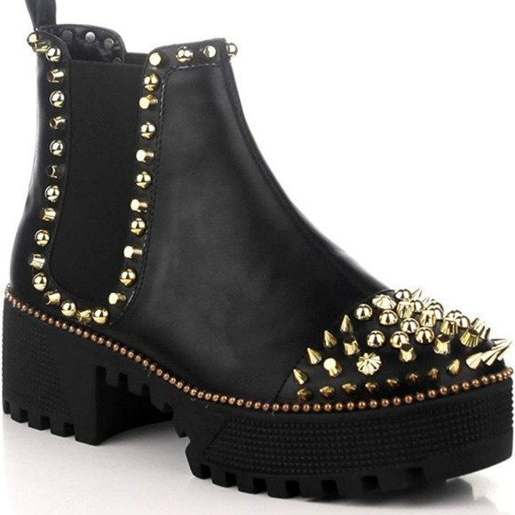 Cape Robbin Spiky Combat Ankle Boots - Picture 3 of 12